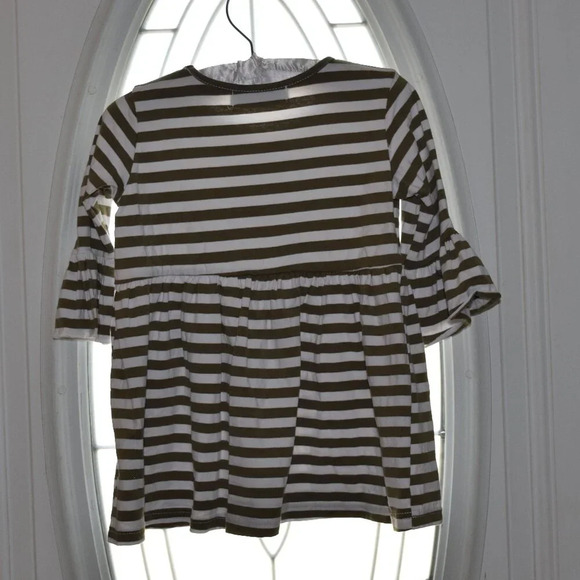 ADORABLE SWEETNESS Stripped Ruffle Girls Top Size 5 - Picture 2 of 4
